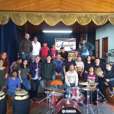 Integrantes taller de Batería y Percusión Latina. E.M Amadeus