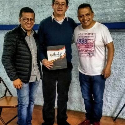 Con los maestros Luis Bravo y Javier Ortega.