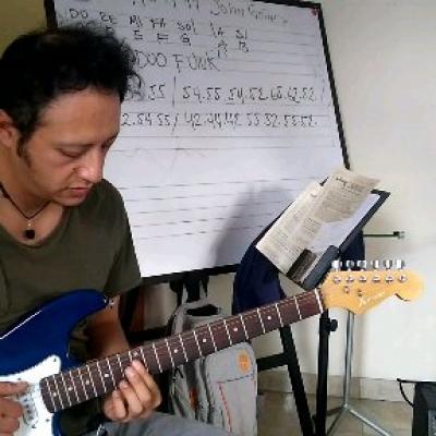 Practicando con Guitarra Eléctrica .E.M Amadeus